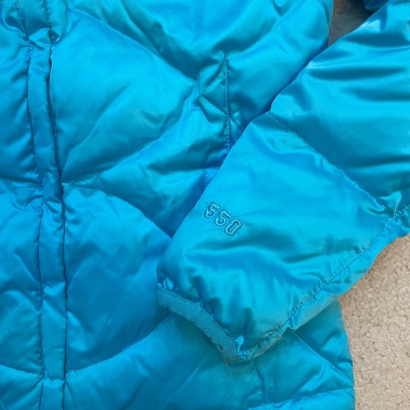 Women's Vintage The North Face 550 Down Powder Blue Quilted Puffer Jacket - Picture 5 of 9